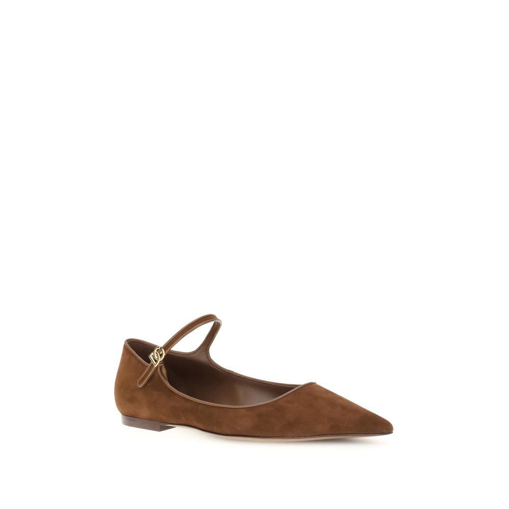 Brown Goatskin Ballet Flats