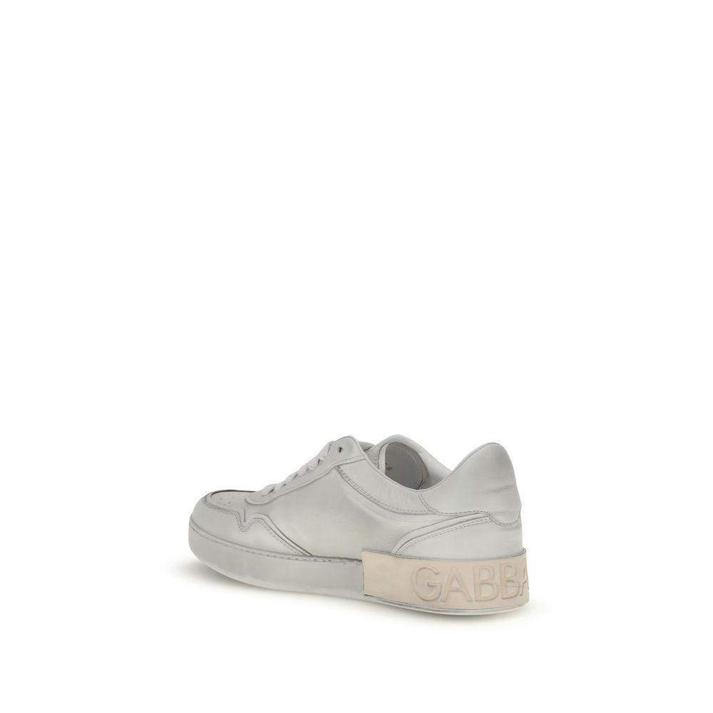 White Calf Leather Bos Taurus Low Top Sneakers