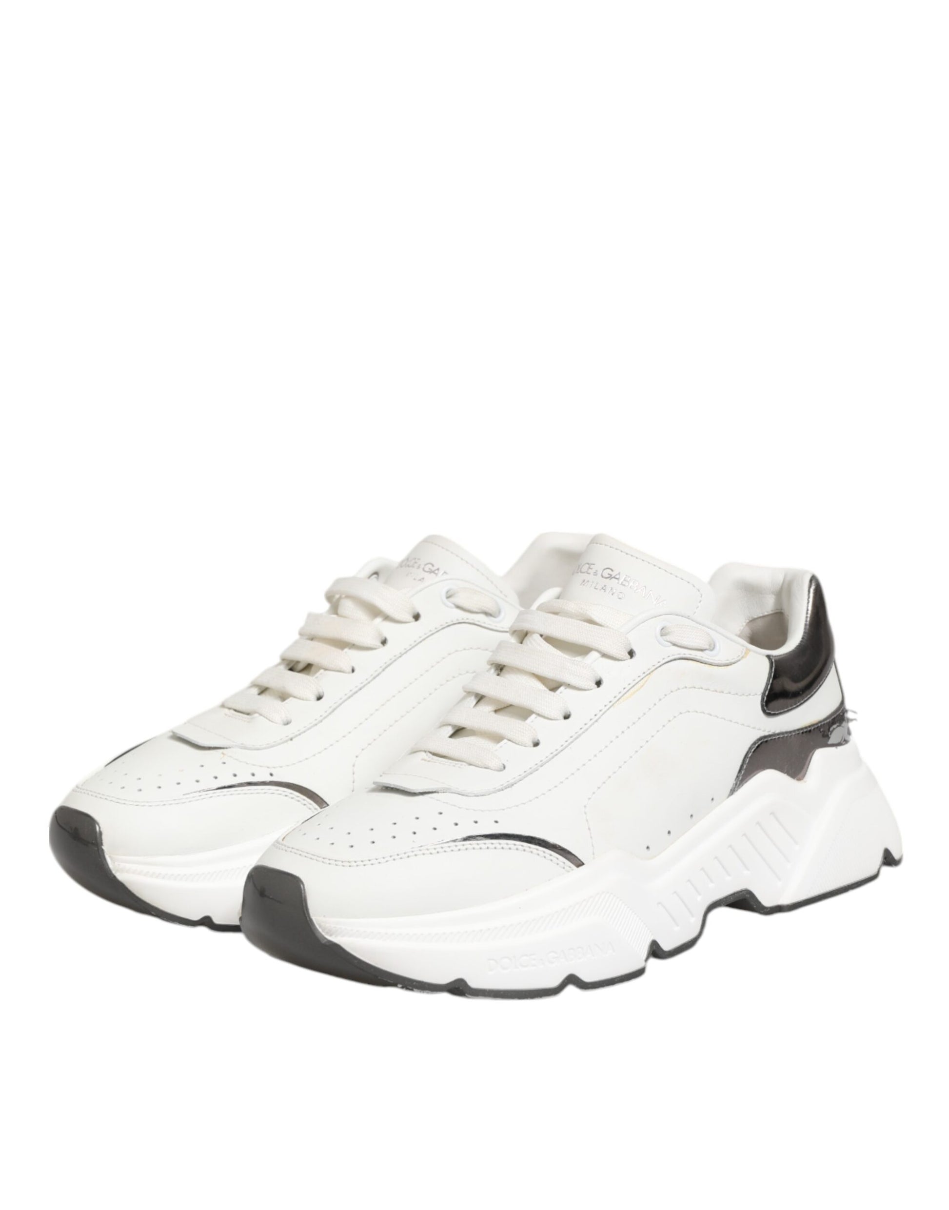 White Silver DAYMASTER Leather Sneakers Men Shoes