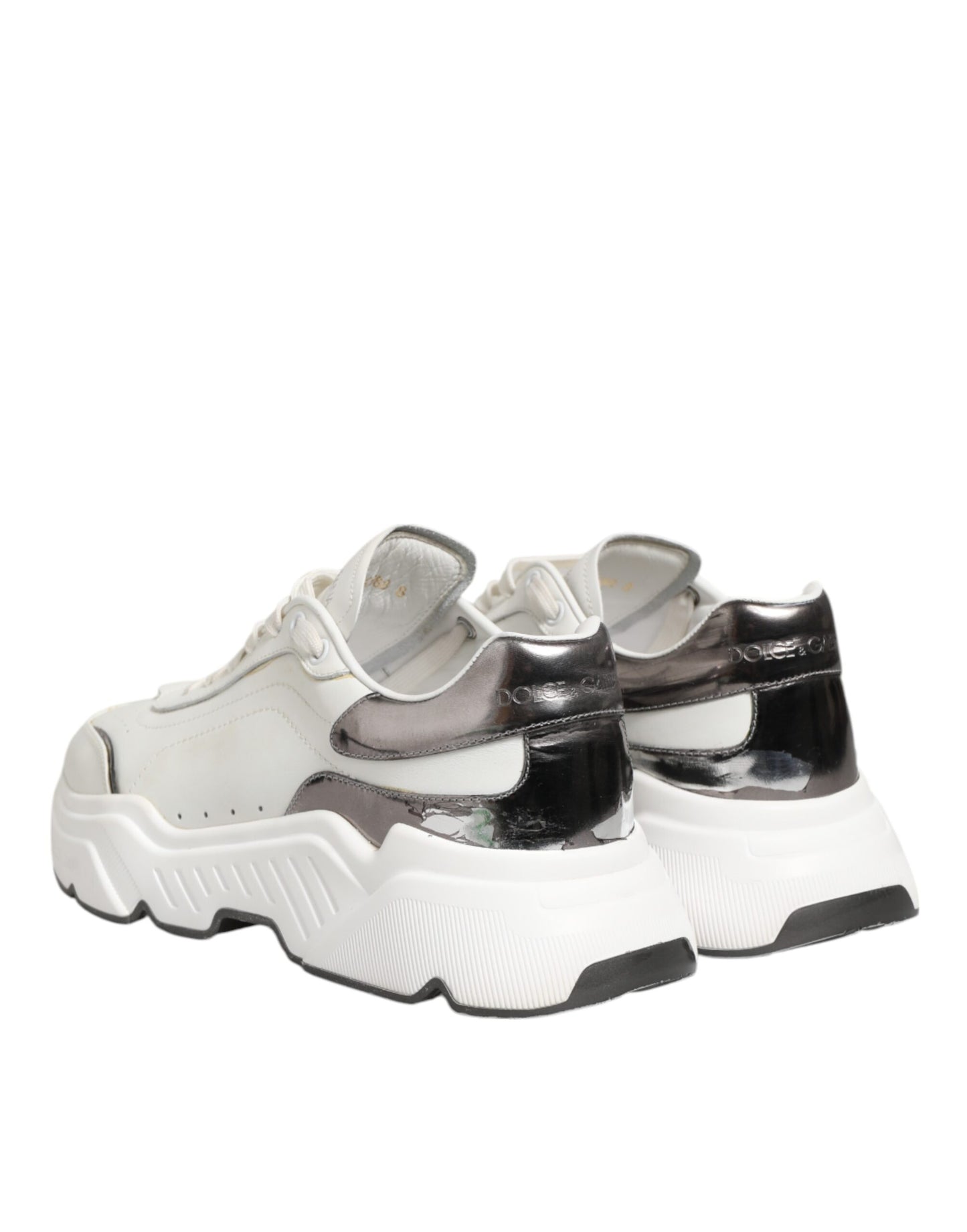 White Silver DAYMASTER Leather Sneakers Men Shoes