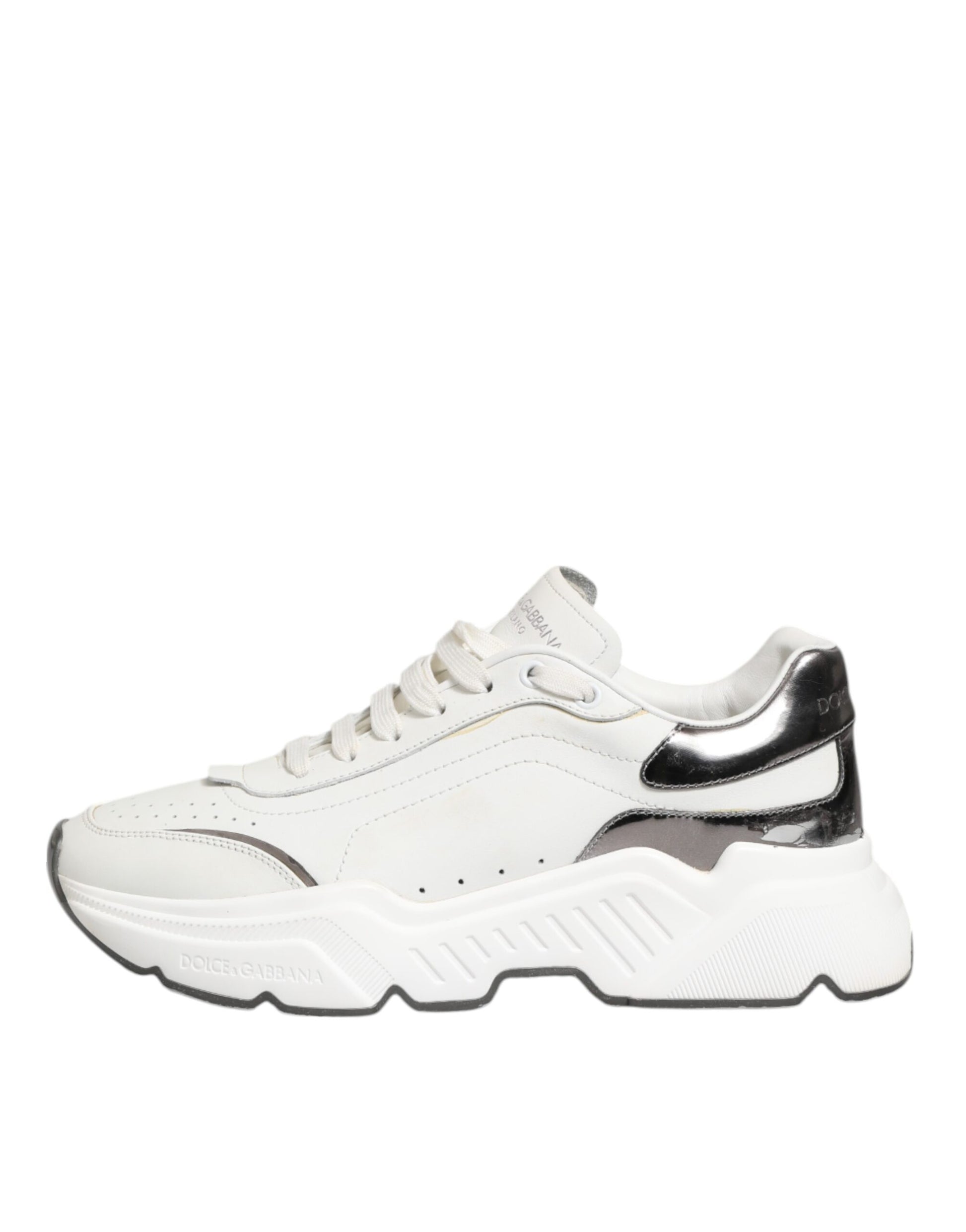 White Silver DAYMASTER Leather Sneakers Men Shoes