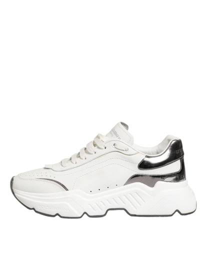 White Silver DAYMASTER Leather Sneakers Men Shoes