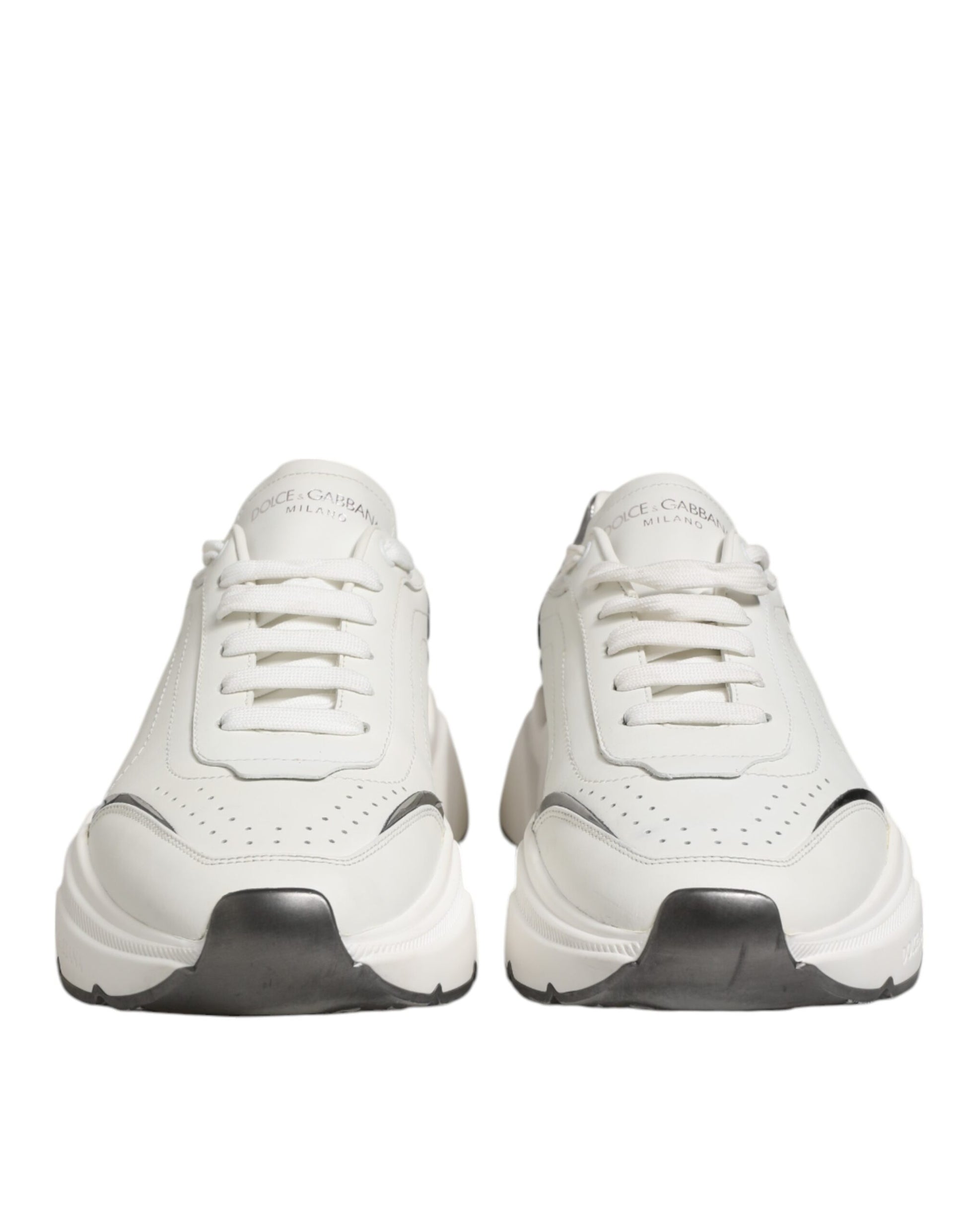 White Silver DAYMASTER Leather Men Sneakers Shoes