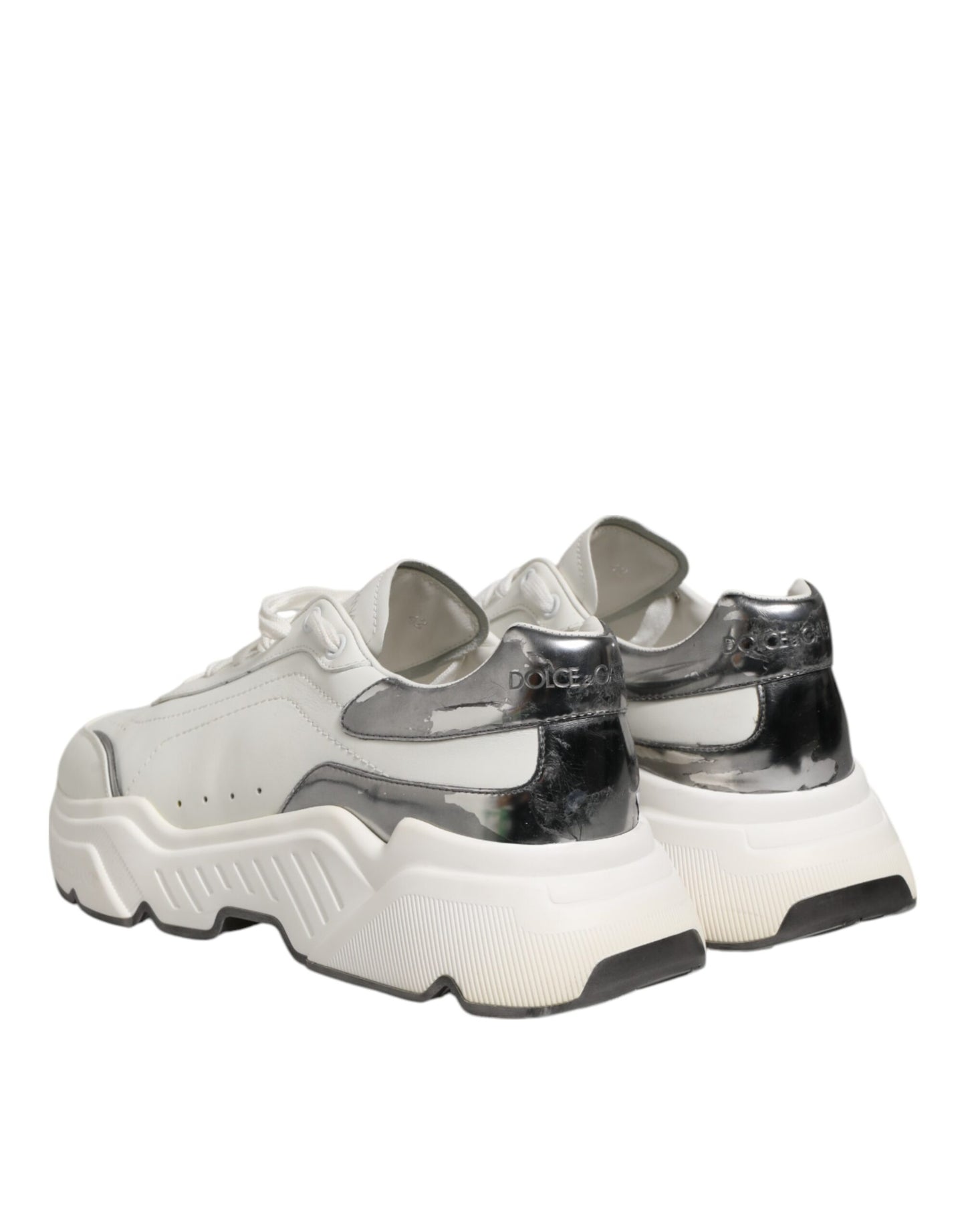 White Silver DAYMASTER Leather Men Sneakers Shoes