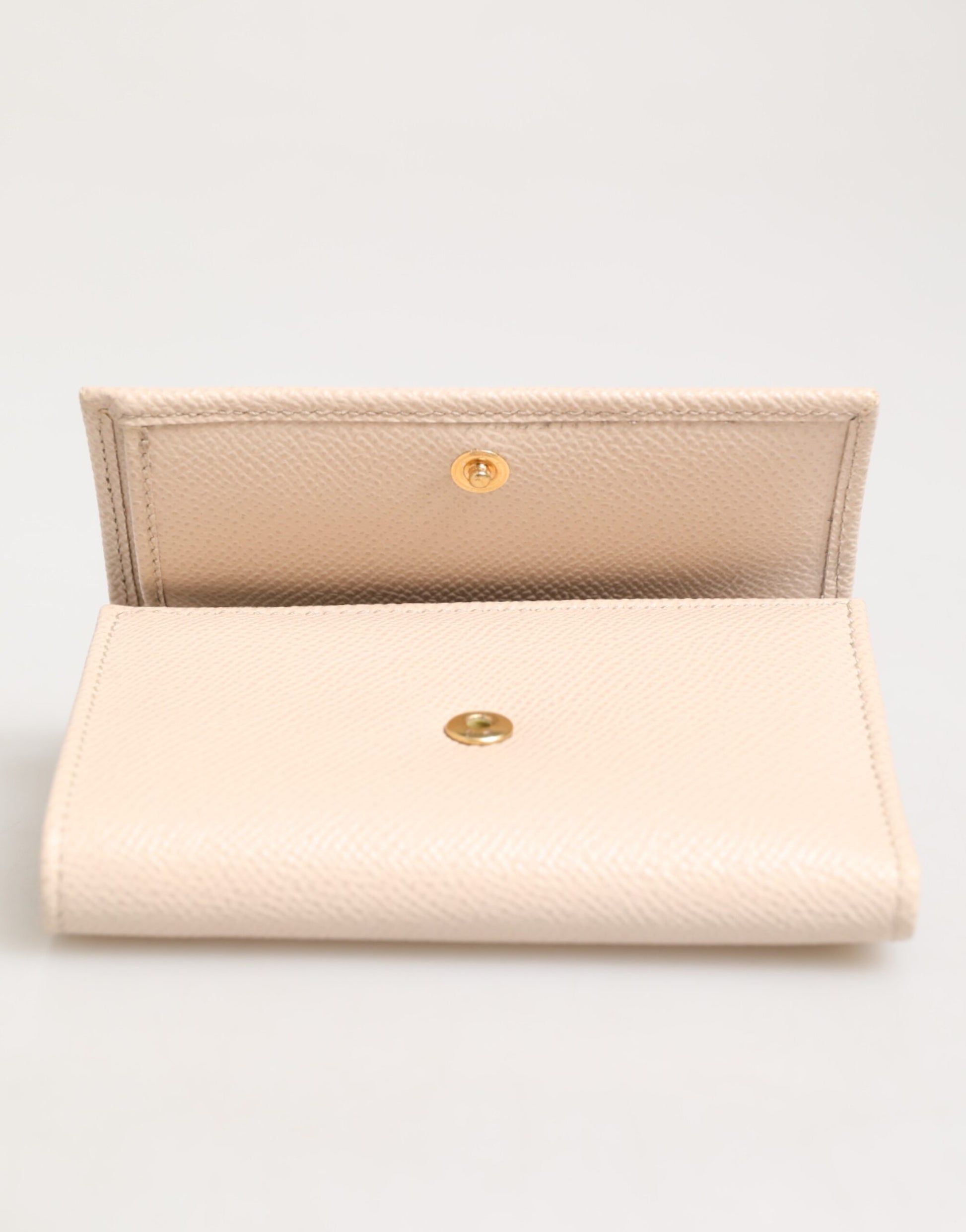 Light Pink Calf Leather DG Logo French Flap Wallet
