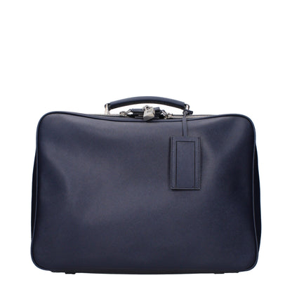 Blue Leather Luggage And Travel