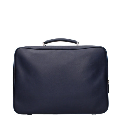 Blue Leather Luggage And Travel