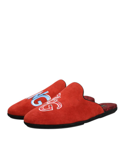 Red Suede DG King Men House Slippers Shoes