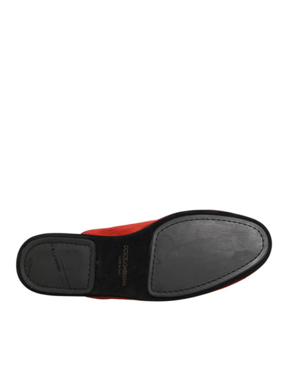 Red Suede DG King Men House Slippers Shoes