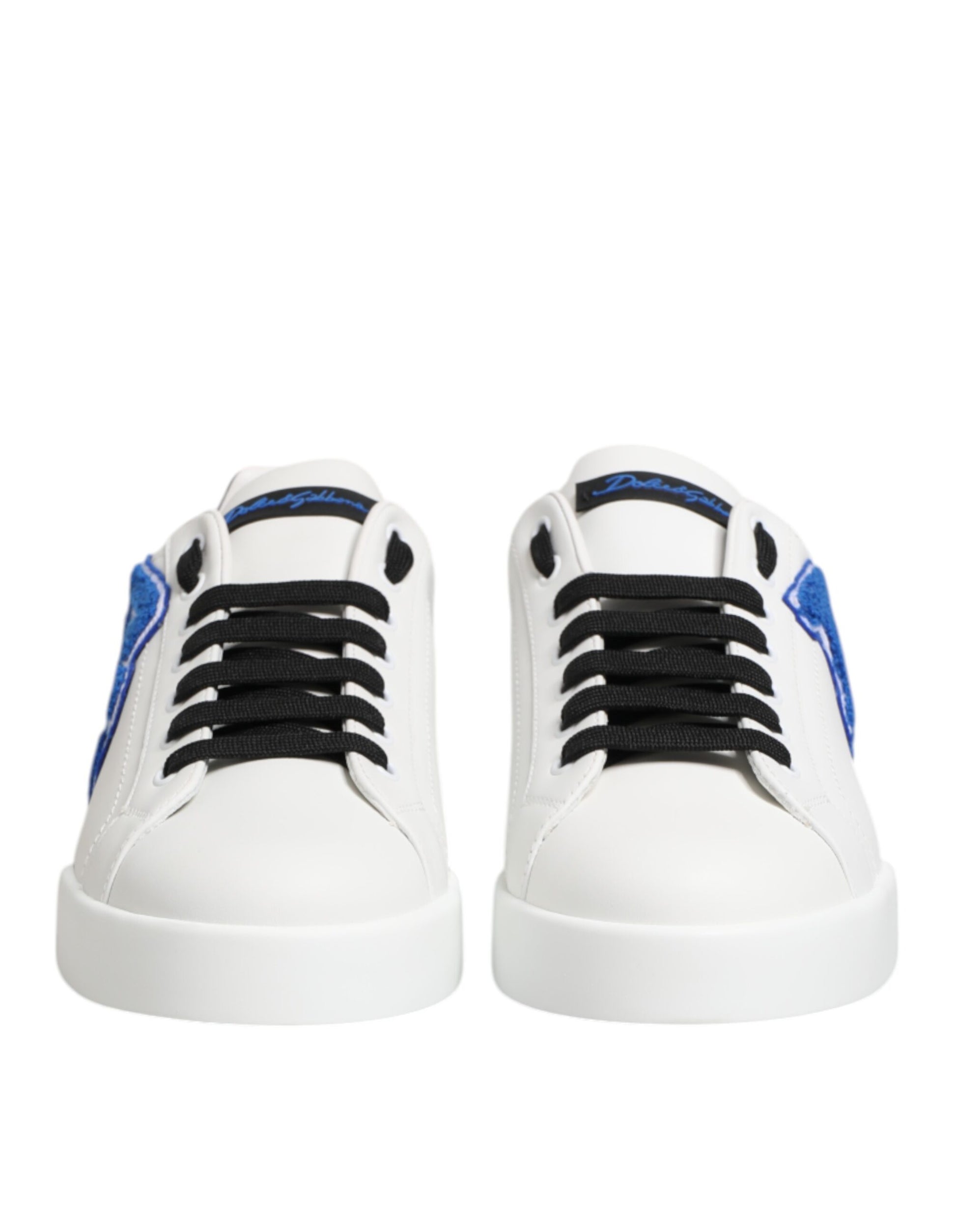 White Leather DG Logo Low Top Sneakers Shoes
