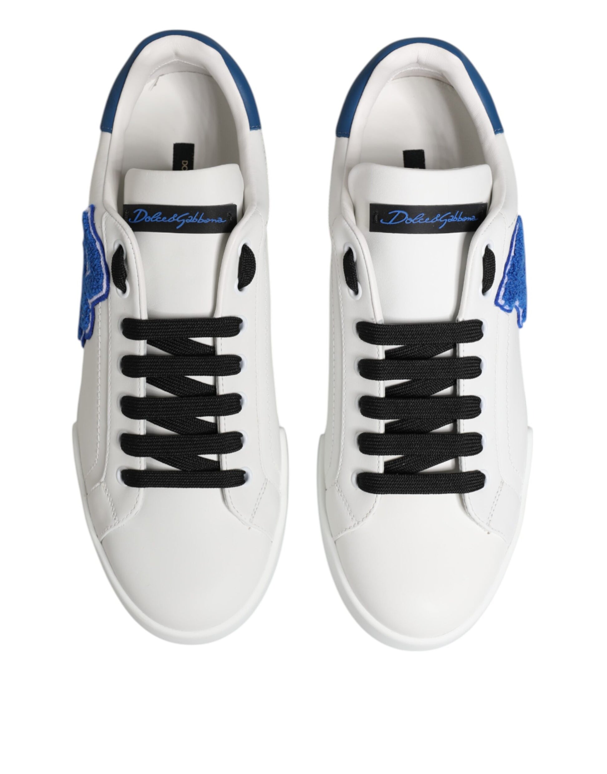 White Leather DG Logo Low Top Sneakers Shoes