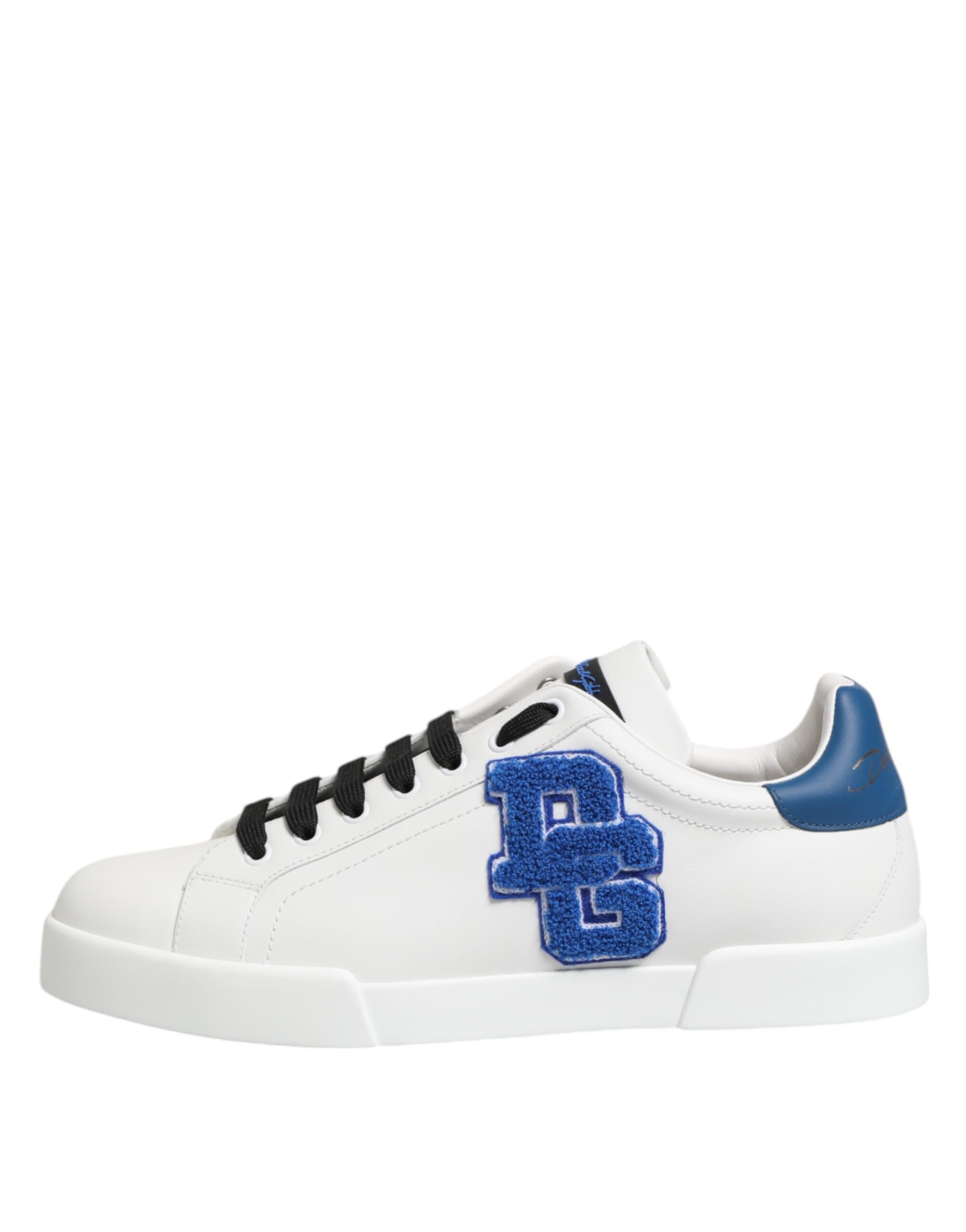 White Leather DG Logo Low Top Sneakers Shoes