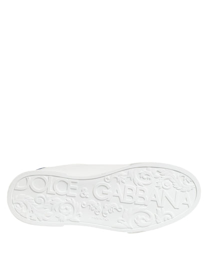 White Leather DG Logo Low Top Sneakers Shoes