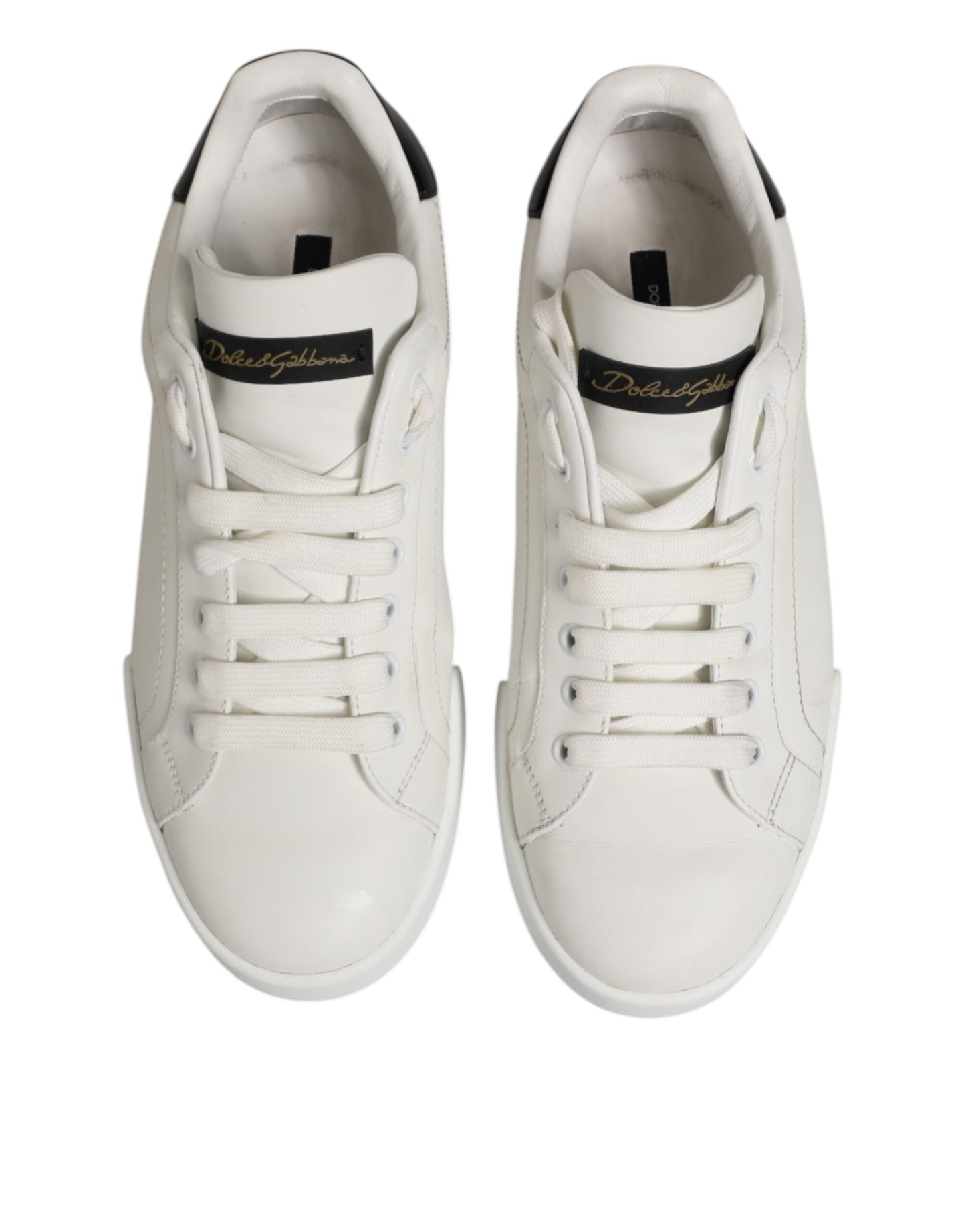 White Black Leather Low Top Men Sneakers Shoes