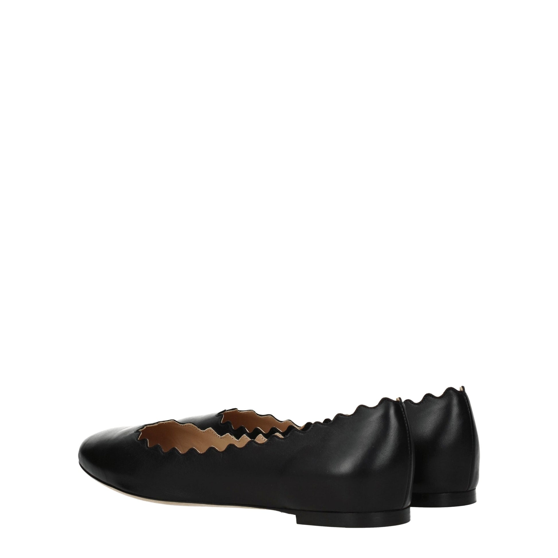 Black Leather Ballet Flats