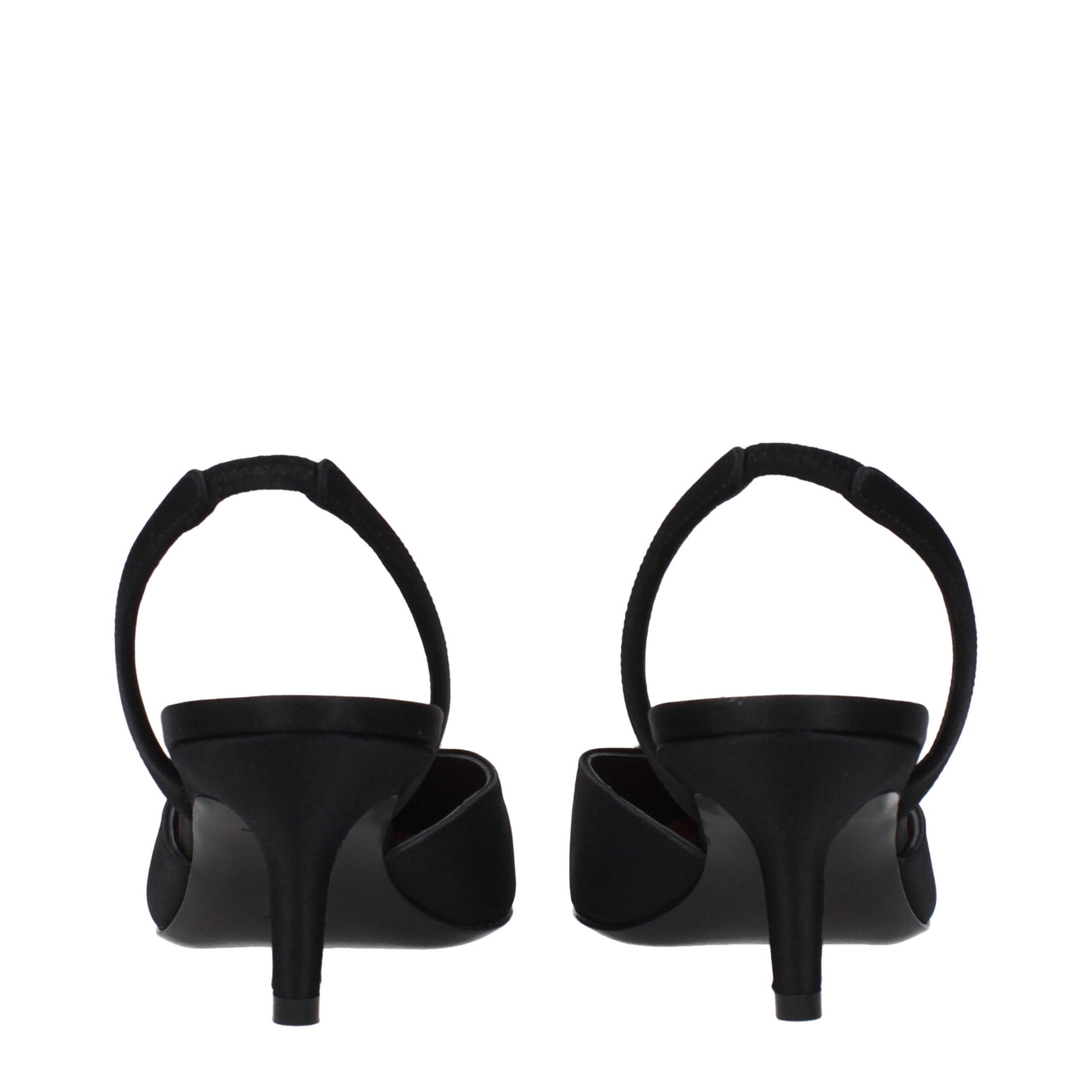 Black Satin Stiletto Heels Sandals