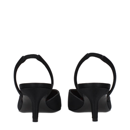 Black Satin Stiletto Heels Sandals