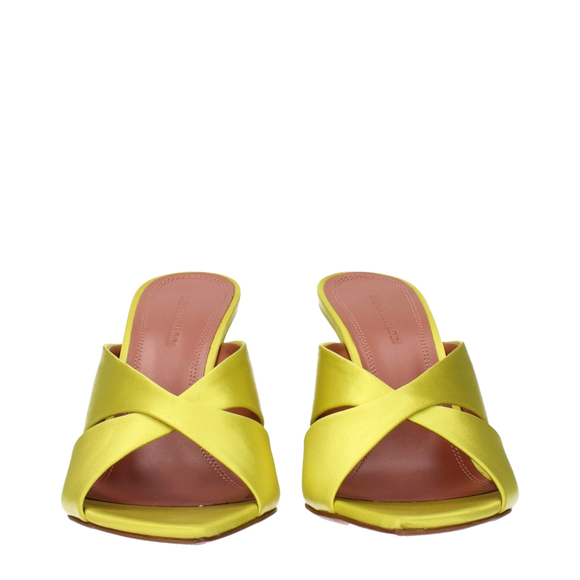 Green Satin Stiletto Heel Sandals