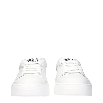 White Leather Low Top Sneakers
