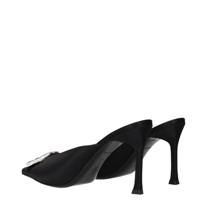 Black Satin High Heel Pumps