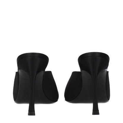 Black Satin High Heel Pumps