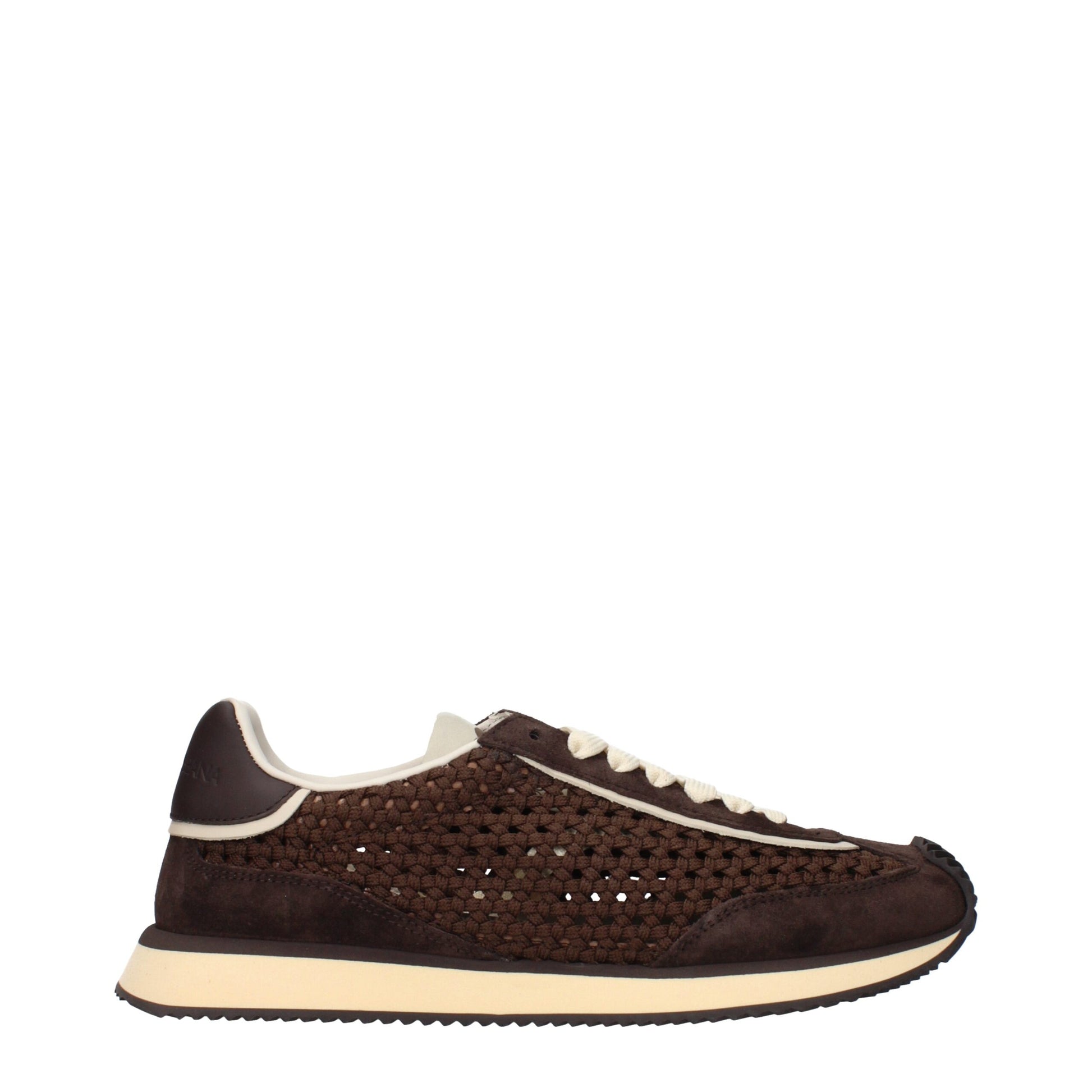 Brown Fabric Low Top Sneakers