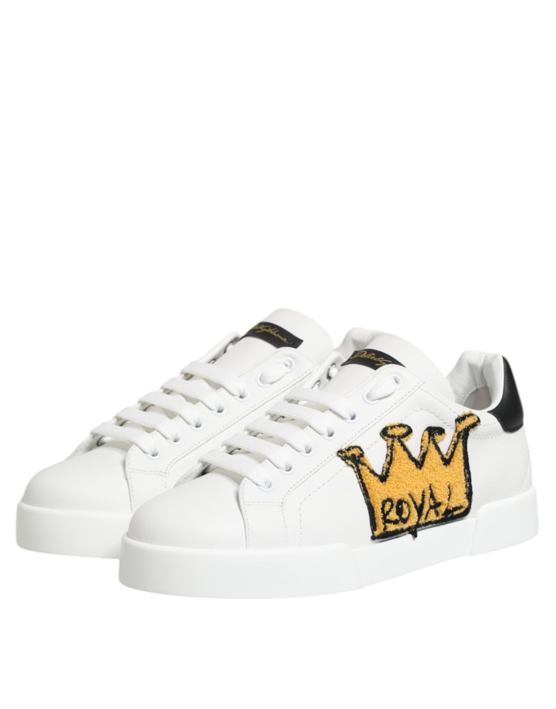 White Crown Patch Portofino Men Sneakers Shoes