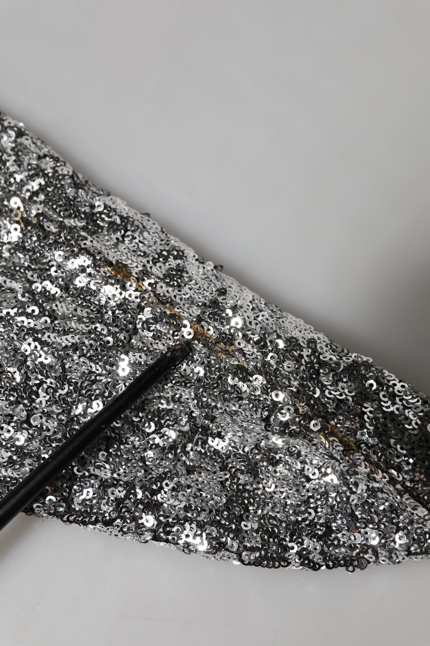 Silver Sequins Glitter High Heel Boot Shoes