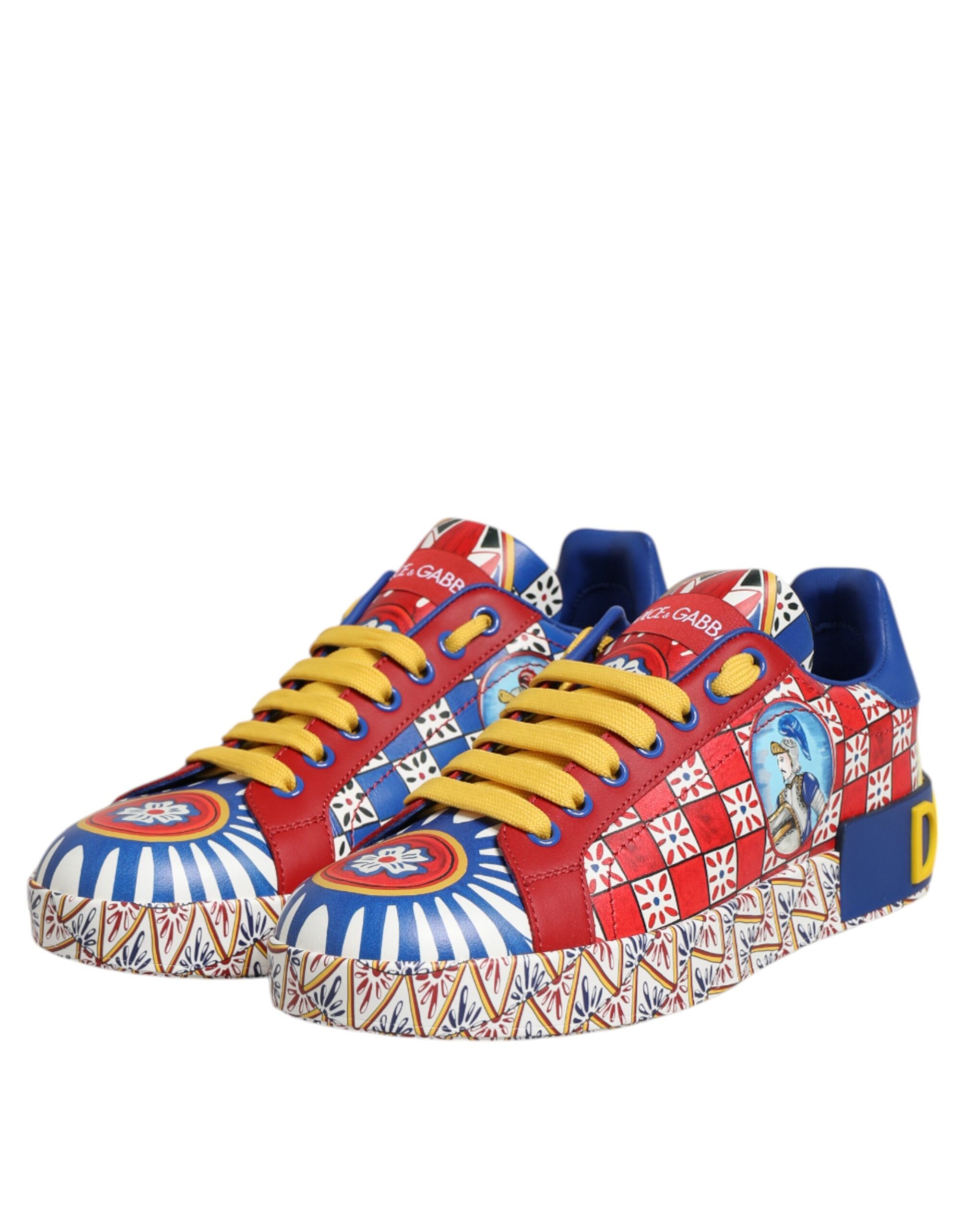 Portofino Carretto Printed Leather Sneakers Shoes