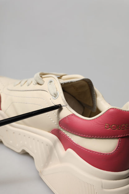 White Pink Leather Daymaster Sneakers Shoes