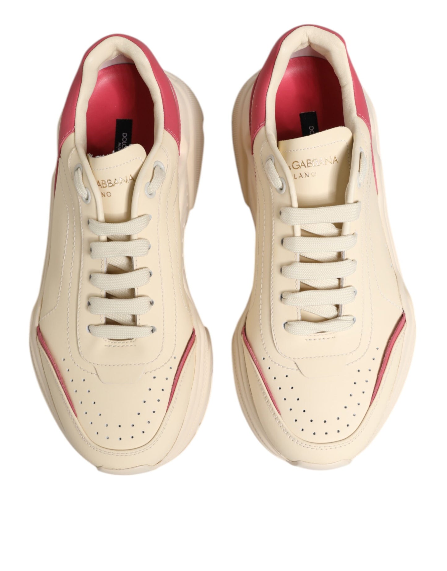White Pink Leather Daymaster Sneakers Shoes