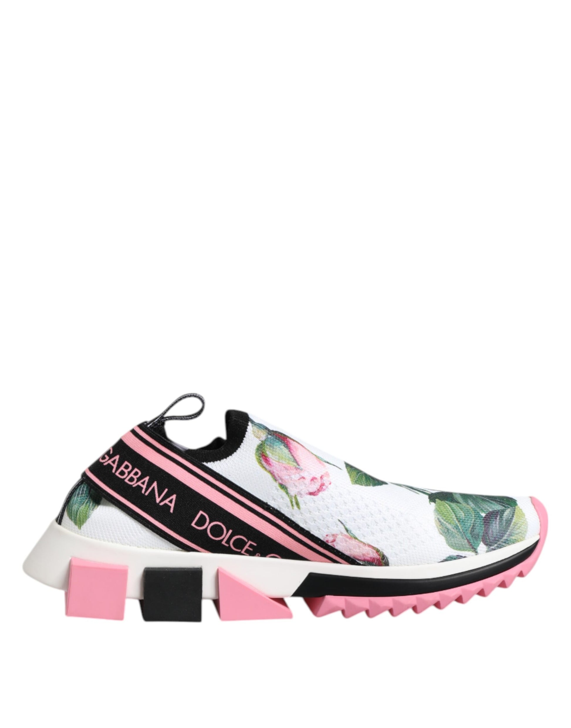 White Rose Print Sorrento Sneakers Shoes