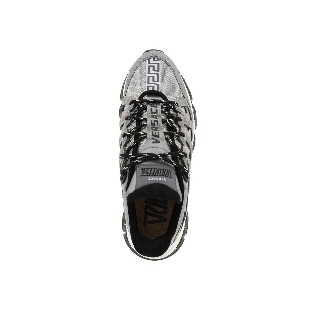 Silver Fabric Athletic Sneakers