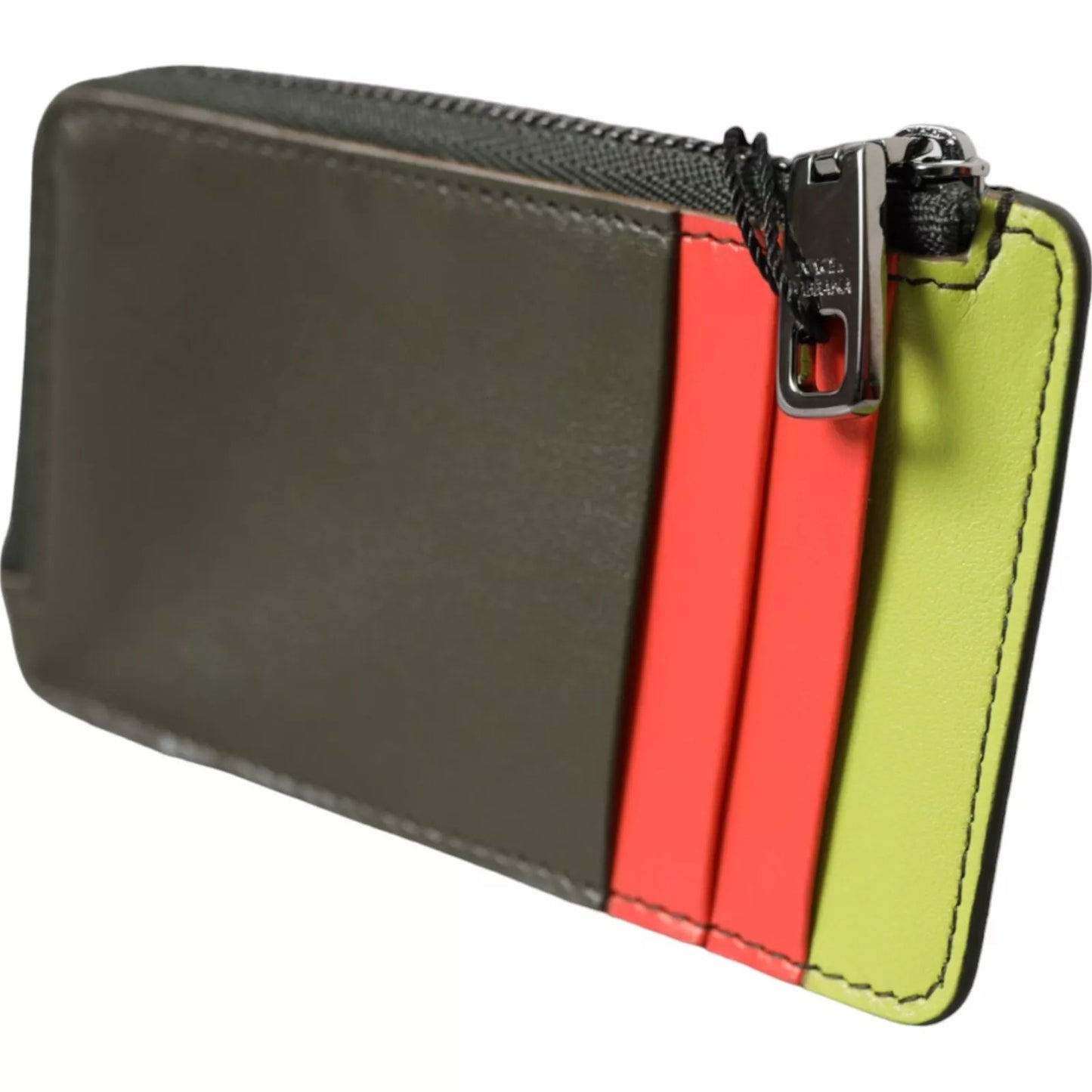 Multicolor Calfskin Leather Logo Card Holder Women Wallet