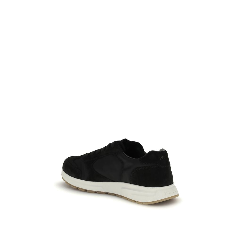 Black Recycled Polyamide Athletic Sneakers
