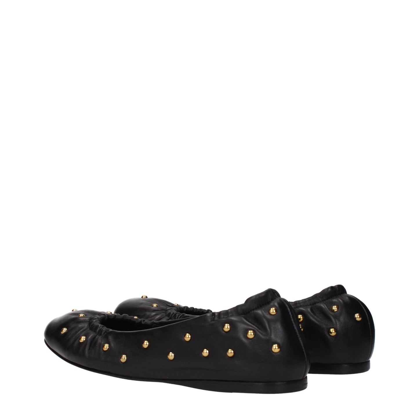 Black Leather Ballet Flats