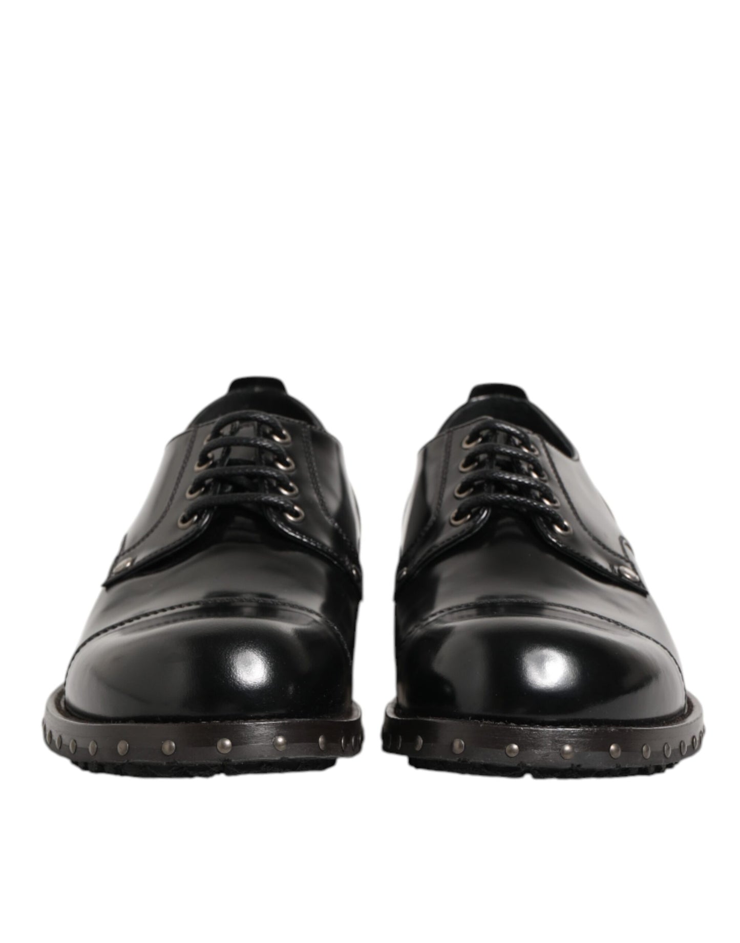 Black Leather Studded Men Formal Derby Shoes