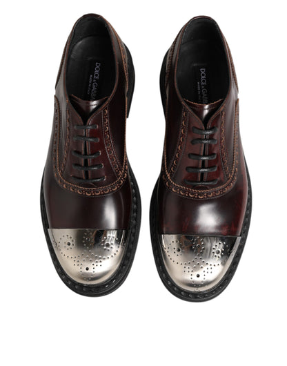 Brown Leather Lace Up Dress Men Oxford Shoes