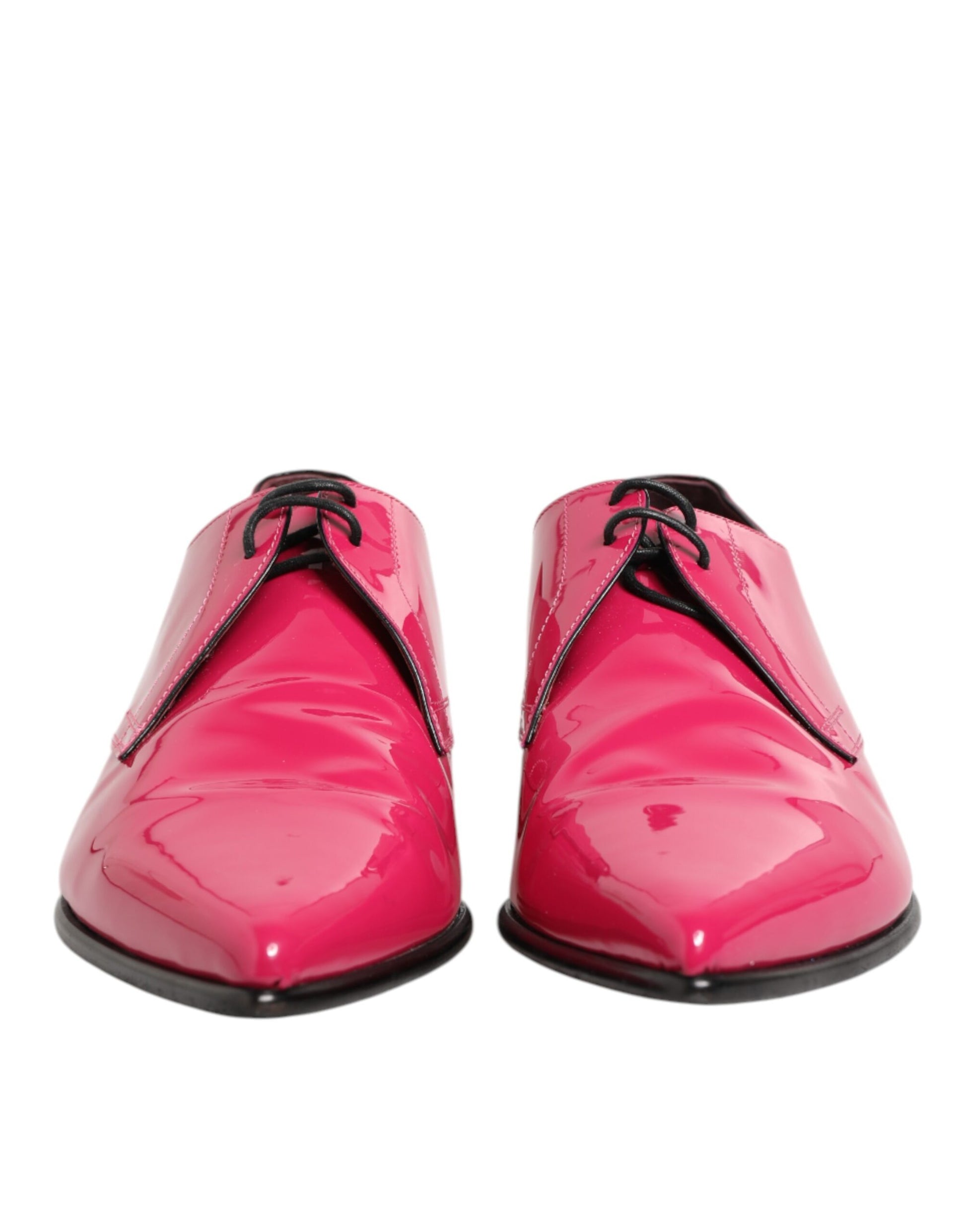 Pink Patent Leather Lace Up Dress Derby Shoes