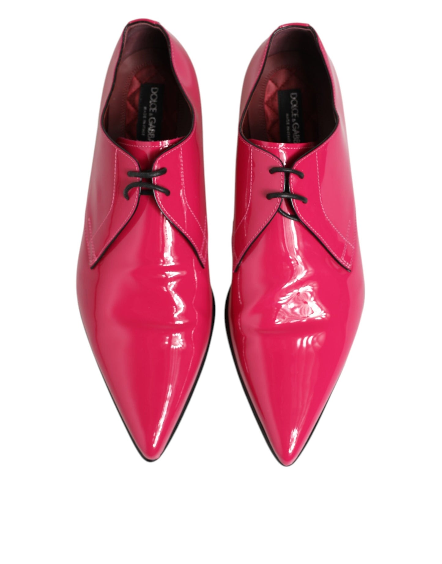 Pink Patent Leather Lace Up Dress Derby Shoes