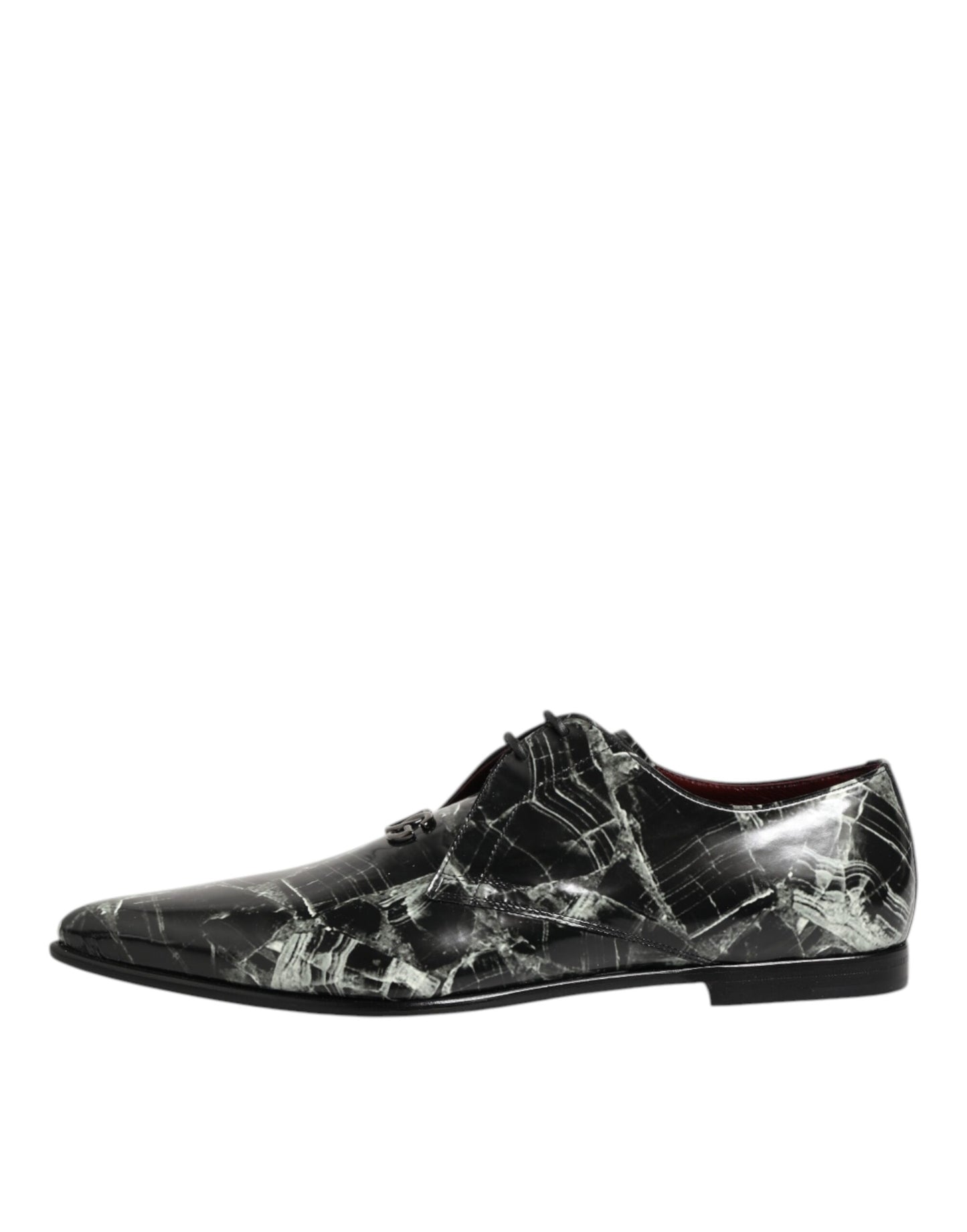 Marbled Pattern Dress Lace Up Derby Shoes