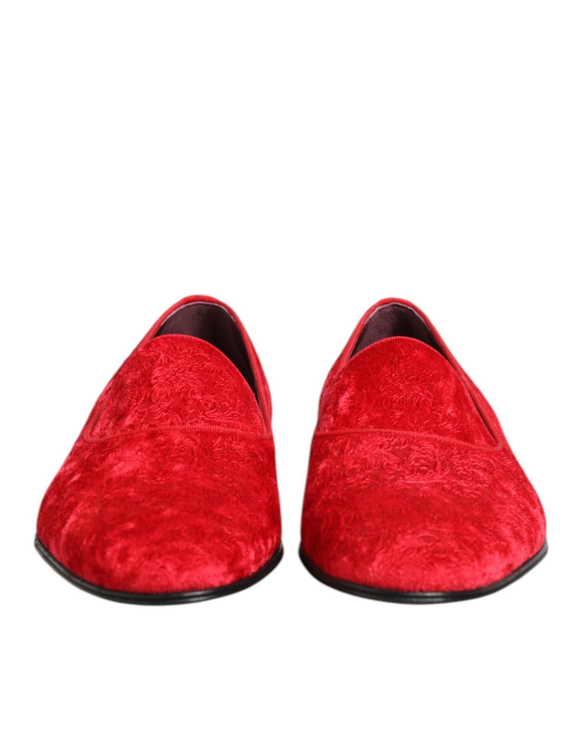 Red Jacquard Loafers Formal Men Dress Shoes
