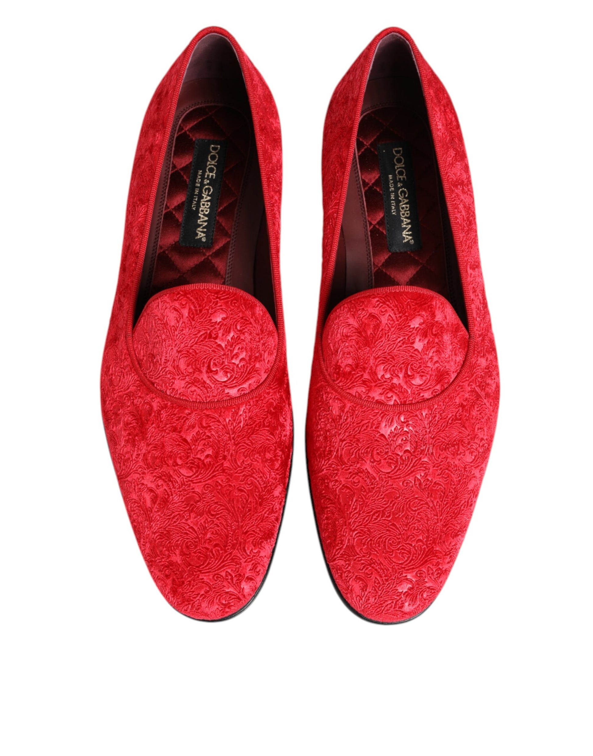 Red Jacquard Loafers Formal Men Dress Shoes