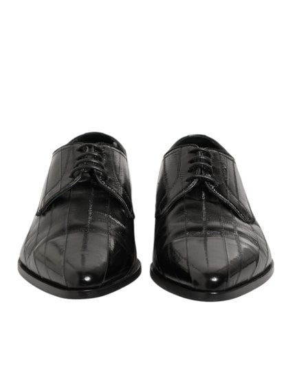 Black Leather Lace Up Derby Formal Dress Shoes