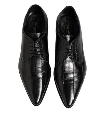 Black Leather Lace Up Derby Formal Dress Shoes