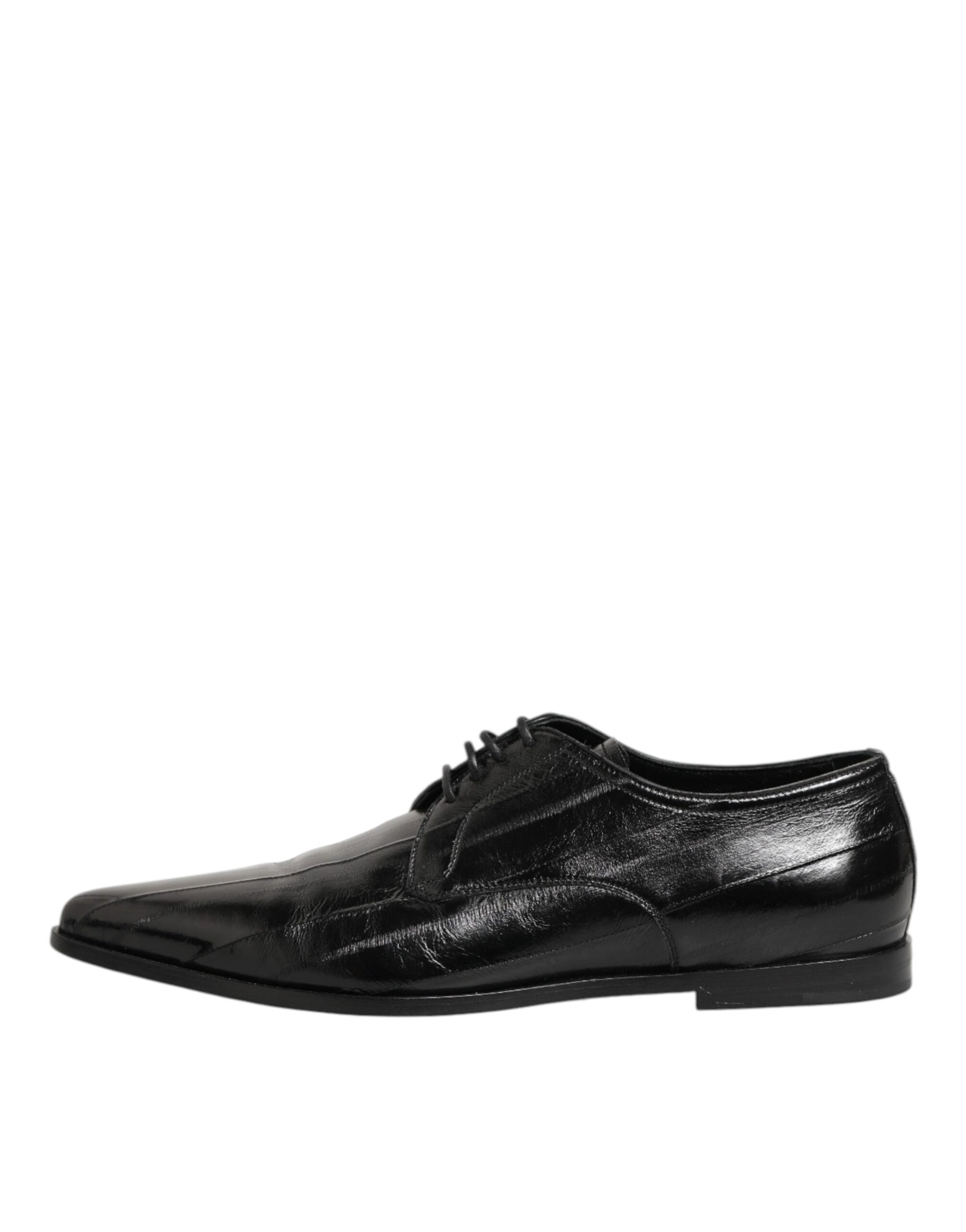 Black Leather Lace Up Derby Formal Dress Shoes
