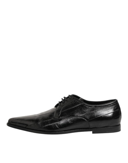 Black Leather Lace Up Derby Formal Dress Shoes