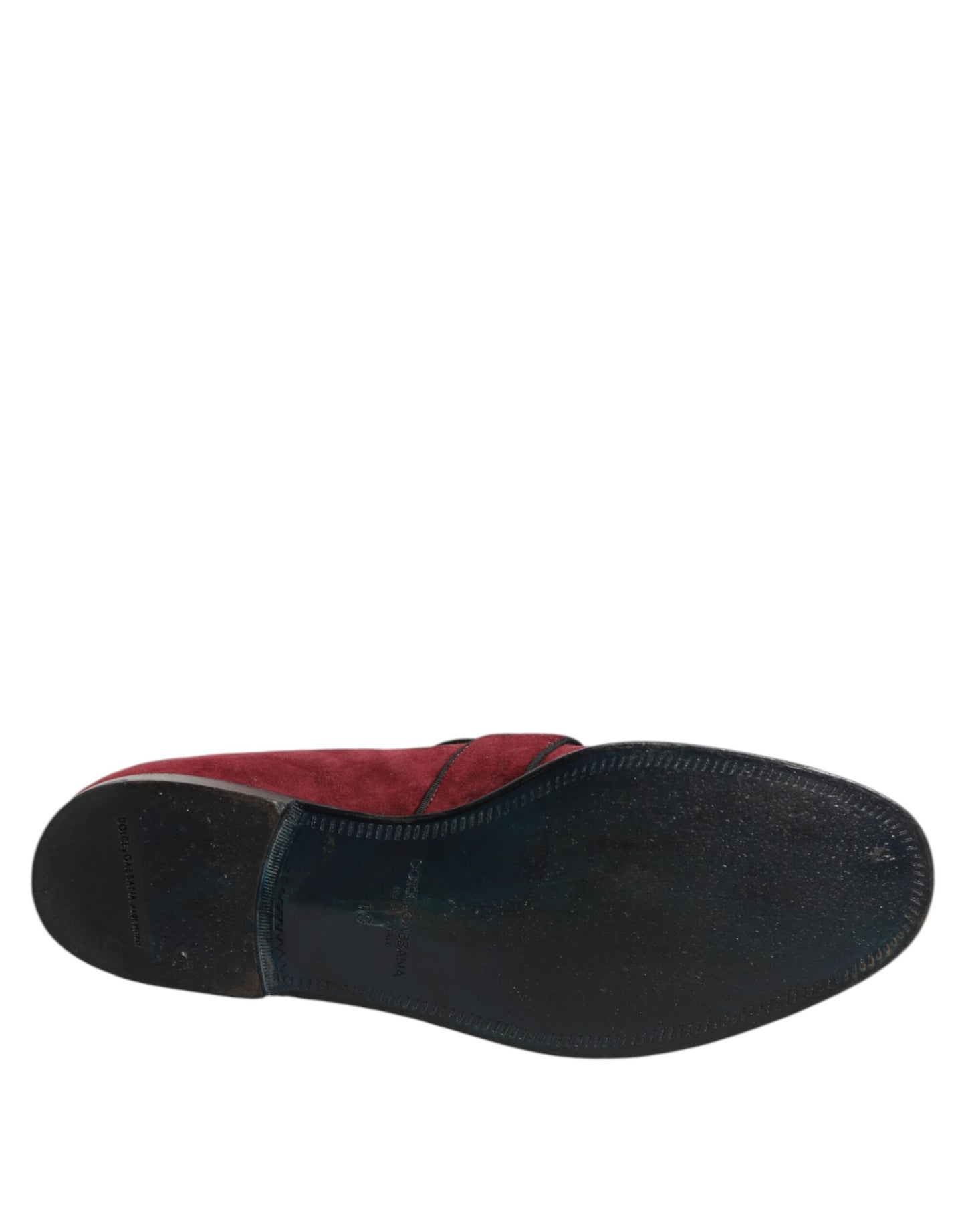 Bordeaux Suede Logo Loafers Formal Dress Shoes