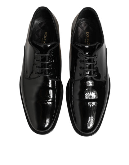 Black Leather Lace Up Derby Formal Dress Shoes