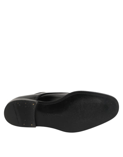 Black Leather Lace Up Derby Formal Dress Shoes